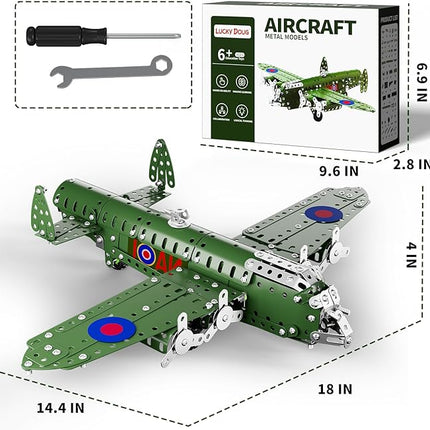 Lucky Doug STEM Building Projects Model Airplane Set - 389 Pieces STEM Project Building Toys for Kids Ages 8-12, Assembly Science Kit Educational Army Toys Gift for Kids Boys 8 9 10 11 12-16 Years Old