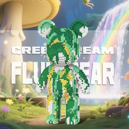 DAHONPA Green Cream Fluid Bricks Building Blocks Bear Set, Decoration Toy 6400 Pieces, Gift for Adults and Kids