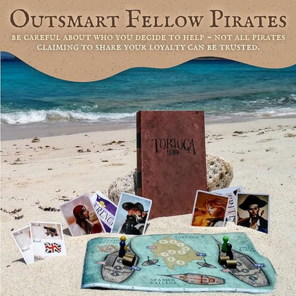 Facade Games Tortuga 1667 Board Game, Treasure Plunder Game of Cards, Strategy, Deceit, and Luck for 2-9 Players