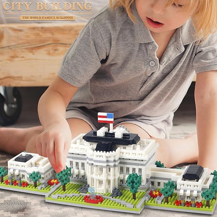 2000+ Micro Blocks White House Architecture Building Blocks,Creative Ideals Palace Decoration Collection, Perfect Present for 14+ Boys, Girls or Adults