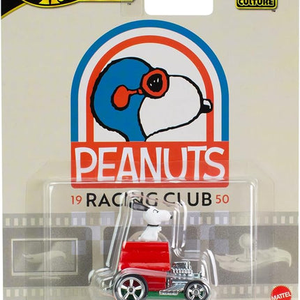 Hot Wheels Premium Pop Culture Peanuts Racing Club Snoopy on Dog House 1:64 Scale Diecast Vehicle