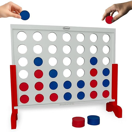 Bolaball 4 in a Row Game – 3Ft 4 to Score Game for Kids & Adults, Indoor/Outdoor Family Yard, Portable Party for Home, Picnic & Travel, Wooden