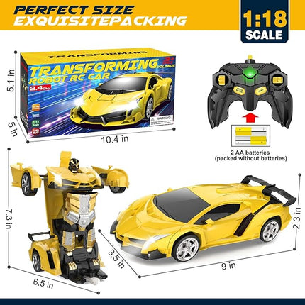 Dolanus Remote Control Car - Transform Robot RC Cars, Toys for Ages 5-7, Kids Toys, 4 Year Old Boy Toys, Toys for 3 4 5 6 7 8 10 12 Years Old Boy, Gifts for Boys Kids Toddlers Birthday