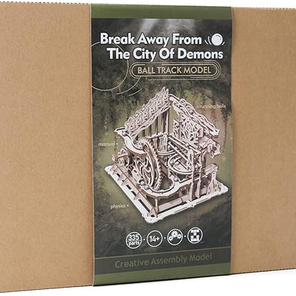 3D Wooden Puzzle Marble Run for Adults, DIY Marble Run Wooden Model Kit, HDF Material, Mechanical Puzzle, Modern Style, 334 Pieces, 1 Set, 1 Item, 1 Package