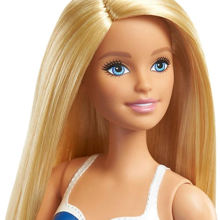 Barbie GPB17 Beach Blonde Doll One-Piece Swimsuit with American Flag Inspired Design for Children Toy