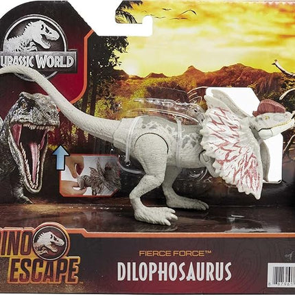 Jurassic World Fierce Force Dilophosaurus Dinosaur Action Figure Movable Joints, Realistic Sculpting & Single Strike Feature, Kids Gift Ages 3 Years & Older