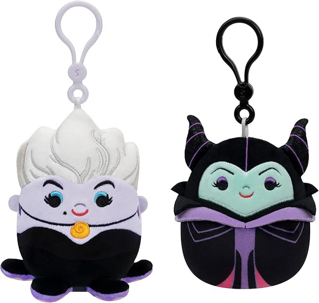 Squishmallows Original 3.5in Disney Maleficent and Ursula Clip 2-Pack – Official Jazwares Plush