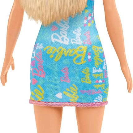 Barbie Blue Logo Print Dress Doll