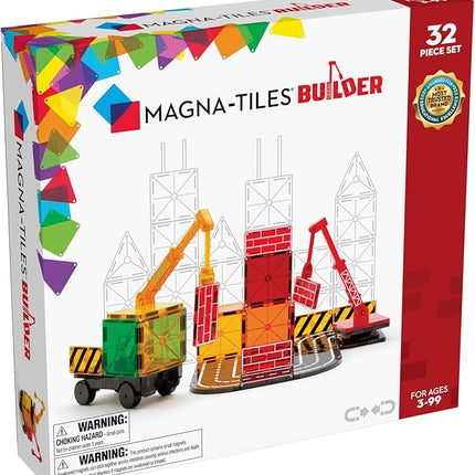 MAGNA-TILES Builder 32-Piece Magnetic Construction Set, The ORIGINAL Magnetic Building Brand
