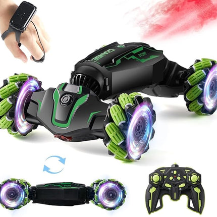Gesture Sensing RC Stunt Car with Light & Music & Spray - Remote Control Cars for Boys 8-12 Toys, Best Birthday Gift for Kids 6 7 8 9 10 11 12+ Years Old, Cool Hand Controlled Drift Fast RC Car