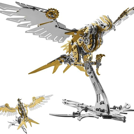 Eagle 3D Metal Model Kits for Adults and Teens,3D Metal Puzzles, Mechanical Assembly Models, Collectible Mechanical Engineering Crafts for Home Office Decoration & Gift (Yellow)
