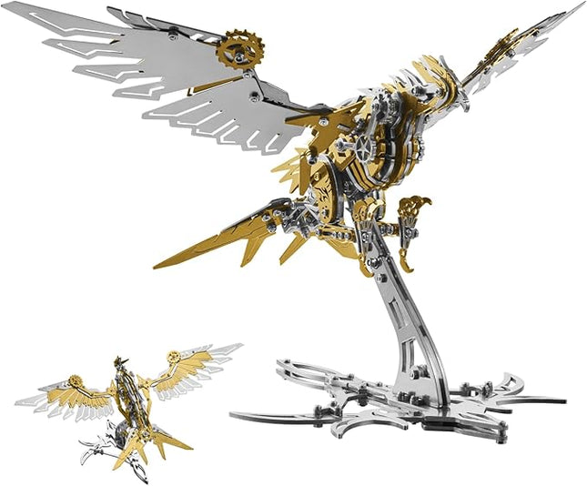 Eagle 3D Metal Model Kits for Adults and Teens,3D Metal Puzzles, Mechanical Assembly Models, Collectible Mechanical Engineering Crafts for Home Office Decoration & Gift (Yellow)