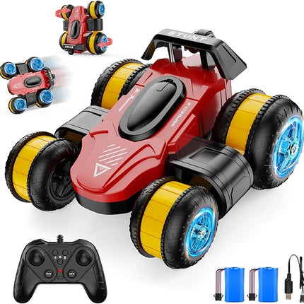 High Speed Drift Remote Control Stunt Deformation Car, Birthday Gifts, for Boys and Girls 3-16 Years Old (Chinese Red)