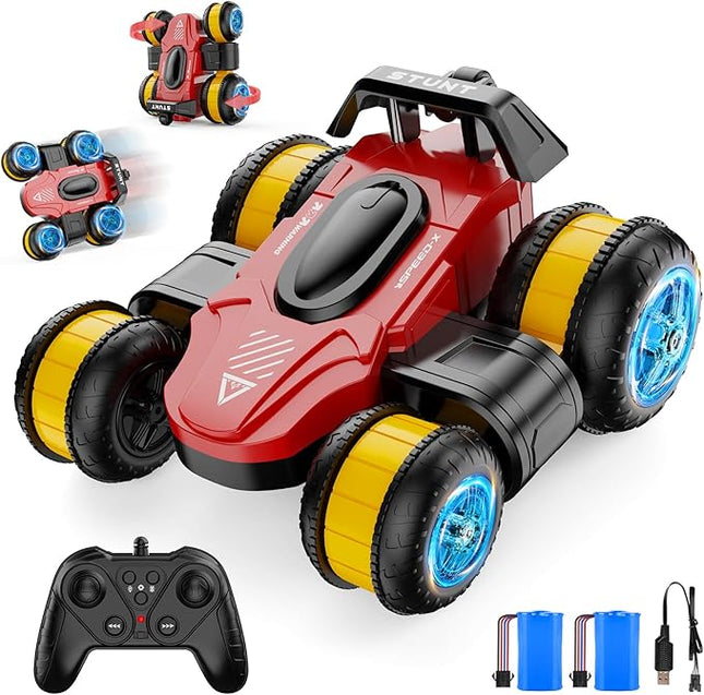 High Speed Drift Remote Control Stunt Deformation Car, Birthday Gifts, for Boys and Girls 3-16 Years Old (Chinese Red)