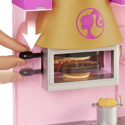 Barbie HBB91 - Zestaw zabawowy Restauracja z lalką i 30+ częściami, prezent dla dzieci, wiek 3+
