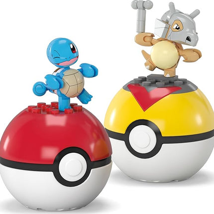 MEGA Pokémon Building Toys Set Squirtle & Cubone with 45 Pieces, 2 Poseable Characters and Poké Ball, 2 Inches Tall, for Kids