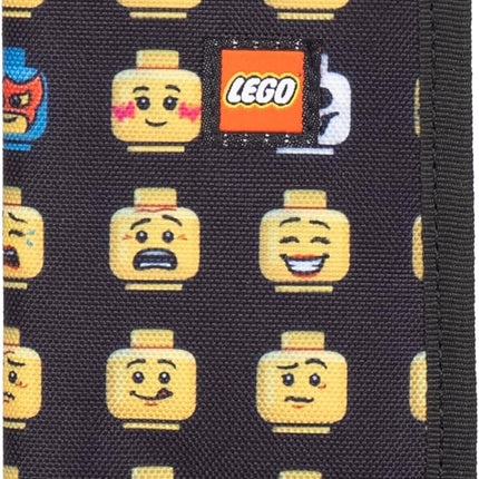 LEGO Trifold Wallet, Kids Unisex Wallet for Boys and Girls, with Clear ID Window, Card and Cash Pockets and Secure Hook and Loop Closure, Minifigure