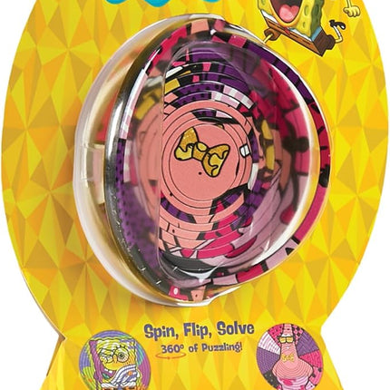 Spin Flip Puzzle: Spongebob & Patrick, 12 Rings, 3D Puzzle, Challenging, Fun, Interactive Brain Teaser for Kids and Adults, Stimulates Creativity