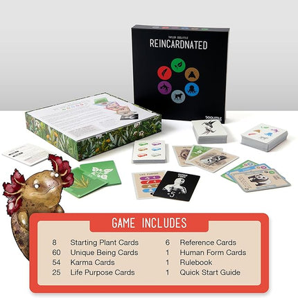 Reincardnated A Turn-Based Deck Drafting Card Game - Strategy Party Game for 2-6 Players on Family Game Night