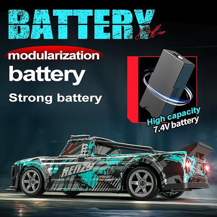 RC Drift Car, 1:16 Scale Remote Control Vehicle for Drift and Race, 2.4GHz 4WD High Speed 20+KM/H Racing Car with LED Lights, Hobby RC Cars Toy Gifts for Teen Adults