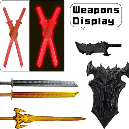 3D Printed 5.54-inch Multi-Jointed Action Figures Dummy13, Full Body Mechanical Movable Toy, Multiple Accessories, Hand Painted Figure, Desk Decoration, Creative Gifts (Glow at Night - Red)