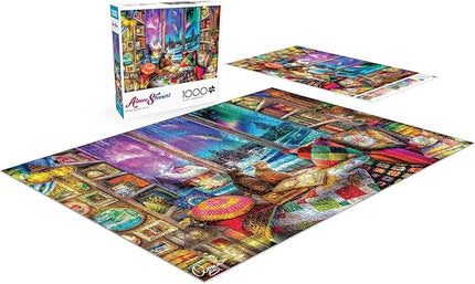 Buffalo Games - 1000 Piece Jigsaw Puzzle - Aimee Stewart - Northern Lights Cats - Winter Scene - Challenging Puzzles for Adults and Families
