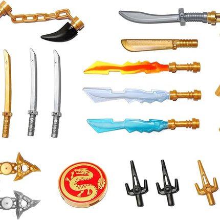 LEGO NINJAGO Weapons Pack with Display Stand - for All Minifigures, 24 pieces