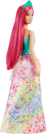 Barbie Dreamtopia Royal Fashion Doll with Dark-Pink Hair & Sparkly Bodice Wearing Removable Skirt, Shoes & Headband Accessory