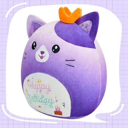 Cat Stuffed Animal Cat Plush Toys 12 Inch Soft Plushies Pillow Cute Gradient Purple Plushies Room Decoration Birthday Gifts for Kids Toddlers Girls and Boys