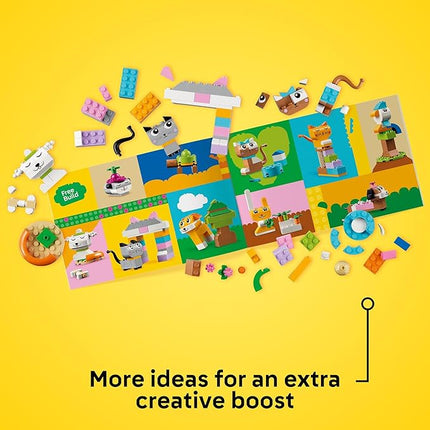 LEGO Classic Creative Pets, Building Brick Animals Toy, Kids Build a Dog, Cat, Rabbit, Hamster and Bird, Gift for Animal-Loving Boys and Girls Aged 5 and Up, Great Build Together Toy, 11034