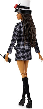 Barbie Signature Doll, Clueless Dionne Collectible with Black-and-White Plaid Suit, Top Hat, & Cell Phone Accessory