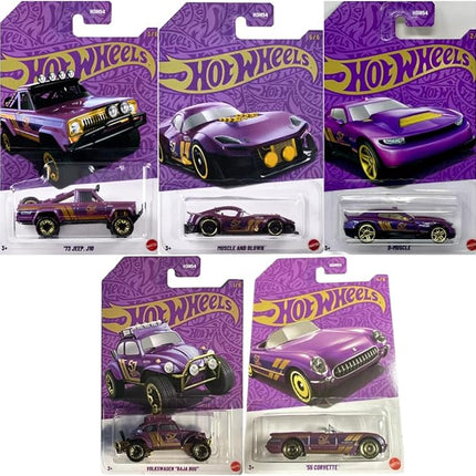 Hot Wheels Die-Cast Cars, Pearl & Chrome 57th Anniversary Collection 5 Pack (Chase Vehicle NOT Included)