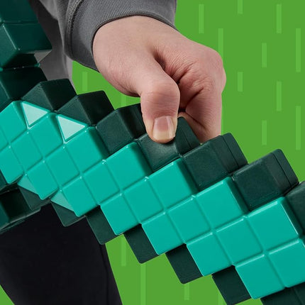 Nerf Minecraft Sword Dart Blaster, Pull Back Priming, Foam Edge, 8 N1 Darts, Ages 8+