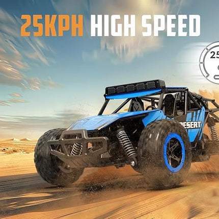 RACENT Remote Control Cars for Boys - 1:16 Scale 20kph Fast RC Truck All Terrain Off-Road Monster Truck Toy for Kids & Adults with 2 Rechargeable Batteries (Blue)