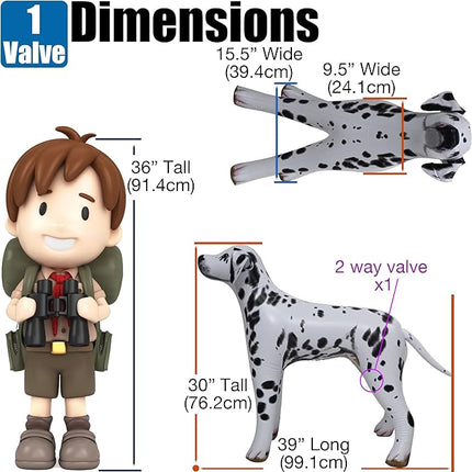 Jet Creations 39" L Inflatable Dalmatian Dog Black White Animal Puppy Pet Figure for Decor Play Thanksgiving Christmas WinterParty Birthday VBS Photo Prop, Gift for Boys Girls Kids, 1pc
