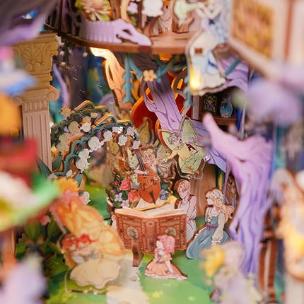 Tonecheer x British Library DIY Book Nook Kit,Shakespeare 3D Wooden Puzzle for Adults,Miniature House Booknook Bookshelf Insert Decor with LED Lights Unique Gifts (A Midsummer Night's Dream)