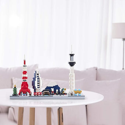 Japanese Architecture Tokyo Skyline Micro Building Blocks for Adults and Kids Ages of 14+ – Challenging Construction Set 1880 Pieces, Perfect Home and Office Decoration