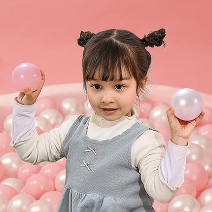 Ball Pit Balls Pack of 100 200 500 - Star and Round Set BPA Free Phthalate Free Non-Toxic Crush Proof Play Balls Soft Plastic Balls for Toddlers Baby Kids Birthday Pool Tent Party