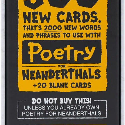 Exploding Kittens Poetry for Neanderthals Expansion Pack 2+ Players - Ages 7+ - 15 Minutes to Play - Original Game Required, 500 Cards - Party Game, Family Game Night, Kid and Adult Card Game