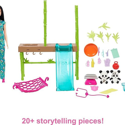 Barbie Careers Playset, Baby Panda Care & Rescue Set with Vet Fashion Doll, 2 Color-Change Pandas & 20+ Accessories