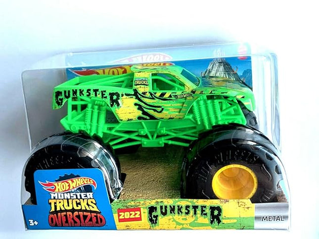 DieCast Hot Wheels Monster Trucks Oversized Gunkster, 1:24 Scale Truck