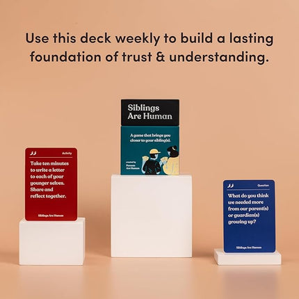 Siblings are Human | 140 Conversation Cards to Help Deepen Sibling Relationships | Card Game for Bonding & Communication | Therapy for Adults