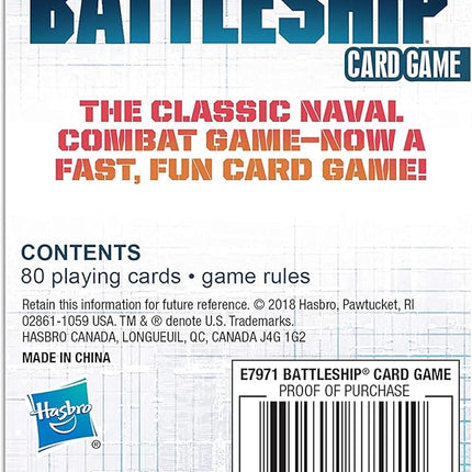 Hasbro Gaming Battleship Card Game for Kids, 2 Players Strategy Game Brown/a, Fun Summer Activities, Vacation Travel Essentials, Ages 7+