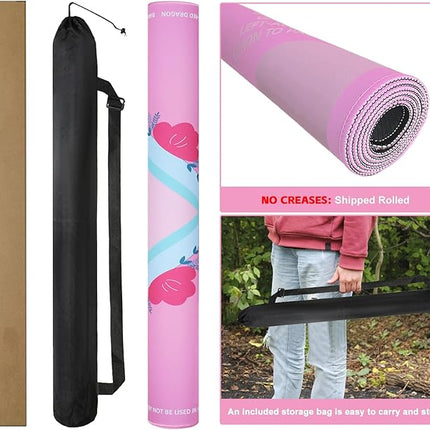 Mahjong Mat, No Creases Mahjong Mat for Table, 31.5x31.5 Inch Anti Slip Noise Reduction Mah jongg Mat, Mahjong Gifts with Carrying Bag, Mahjong Table Mat for Dominoes, Poker, Card, Board Games (Pink)