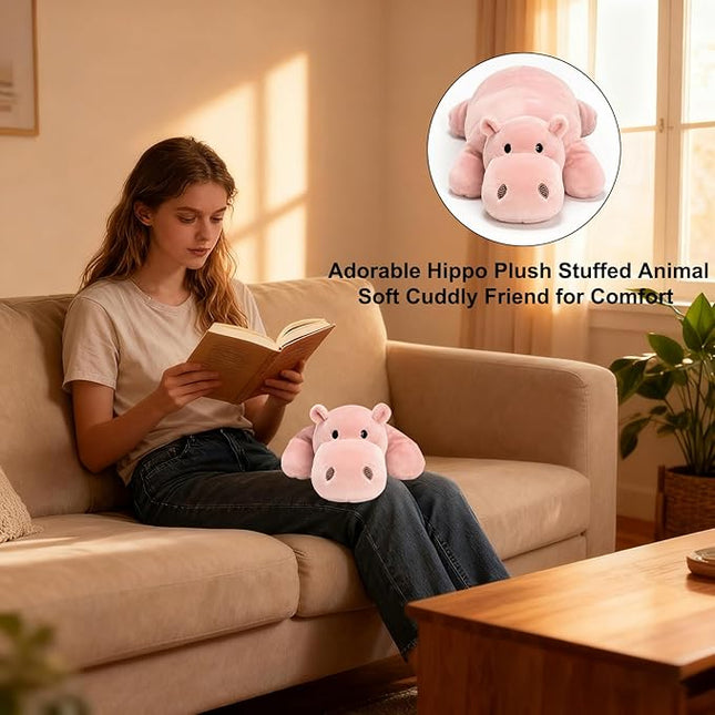 Pink Hippo Stuffed Animal – Cute Hippo Plush Toy for Kids & Adults – Birthday Surprise & Room Decor –A Cuddly Companion for Everyday hugs and Bedtime