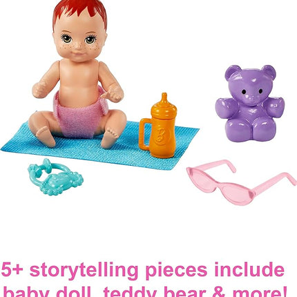 Barbie Skipper Babysitters, Inc. Playset with Skipper Babysitter Doll (Brunette), Stroller, Baby Doll & 5 Accessories, Toy for 3 Year Olds & Up