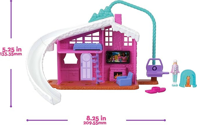 Barbie Mini Land Doll House Sets, Mini Dreamhouse with Surprise 1.5-inch Doll, Furniture & Accessories, Plus Elevator & Pool (Styles May Vary)