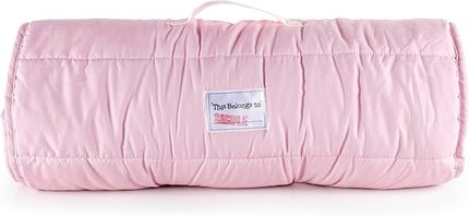 Jay Franco Kids Nap Mat with Embedded Pillow & Blanket – Soft 46"x20" Microfiber Sleeping Bag with Name Tag & Handle