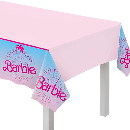 Amscan Vibrant Multicolor Plastic Malibu Barbie Table Cover - 54" x 96" (1 Pc.) - Durable & Stylish Design - Perfect for Kids' Party