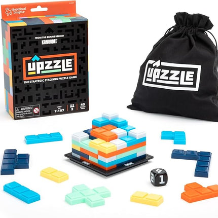 Educational Insights Upzzle - Strategic Stacking Board Games for Kids, Teens & Adults, 2 Player Vertical Puzzle Building Challenge, 3D Brain Teaser, Family Game Night Activities & Gifts for Ages 7+